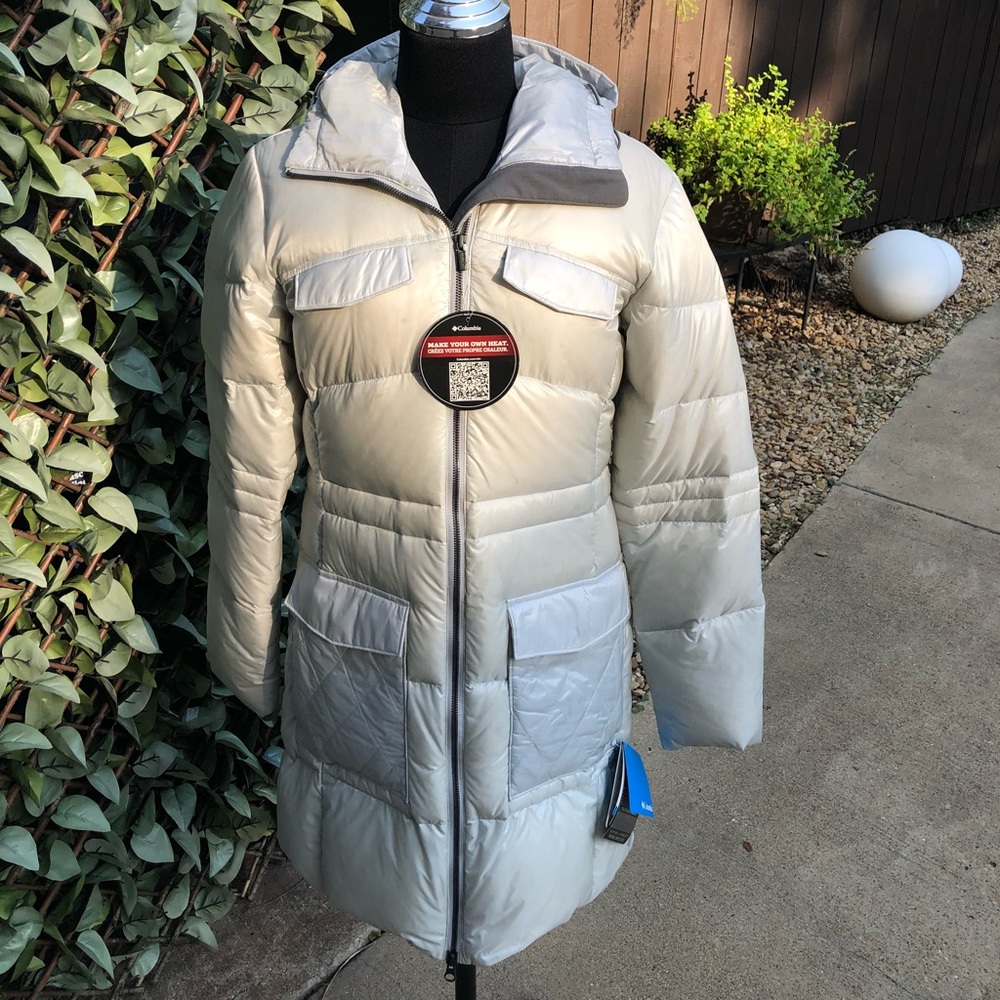 Columbia jacket down feathers Omni heat NEW $300